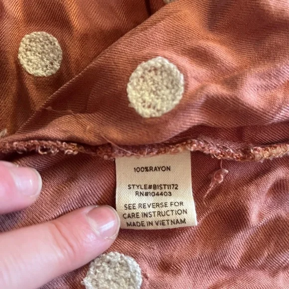 ALTAR’D STATE Pink Polka Dot Long Sleeve Blouse - Picture 7 of 7